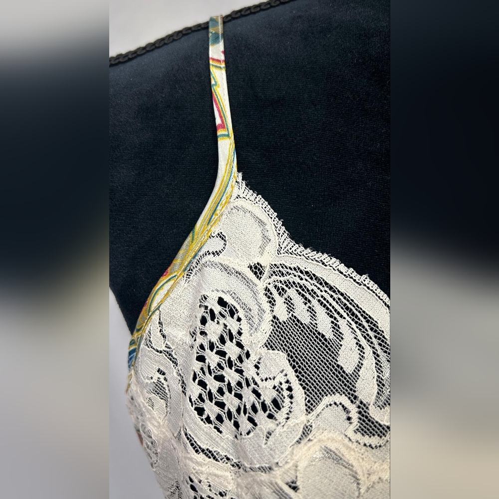 Vtg Victoria's Secret gold label lace satin floral nightie slip dress babydoll - Picture 8 of 11